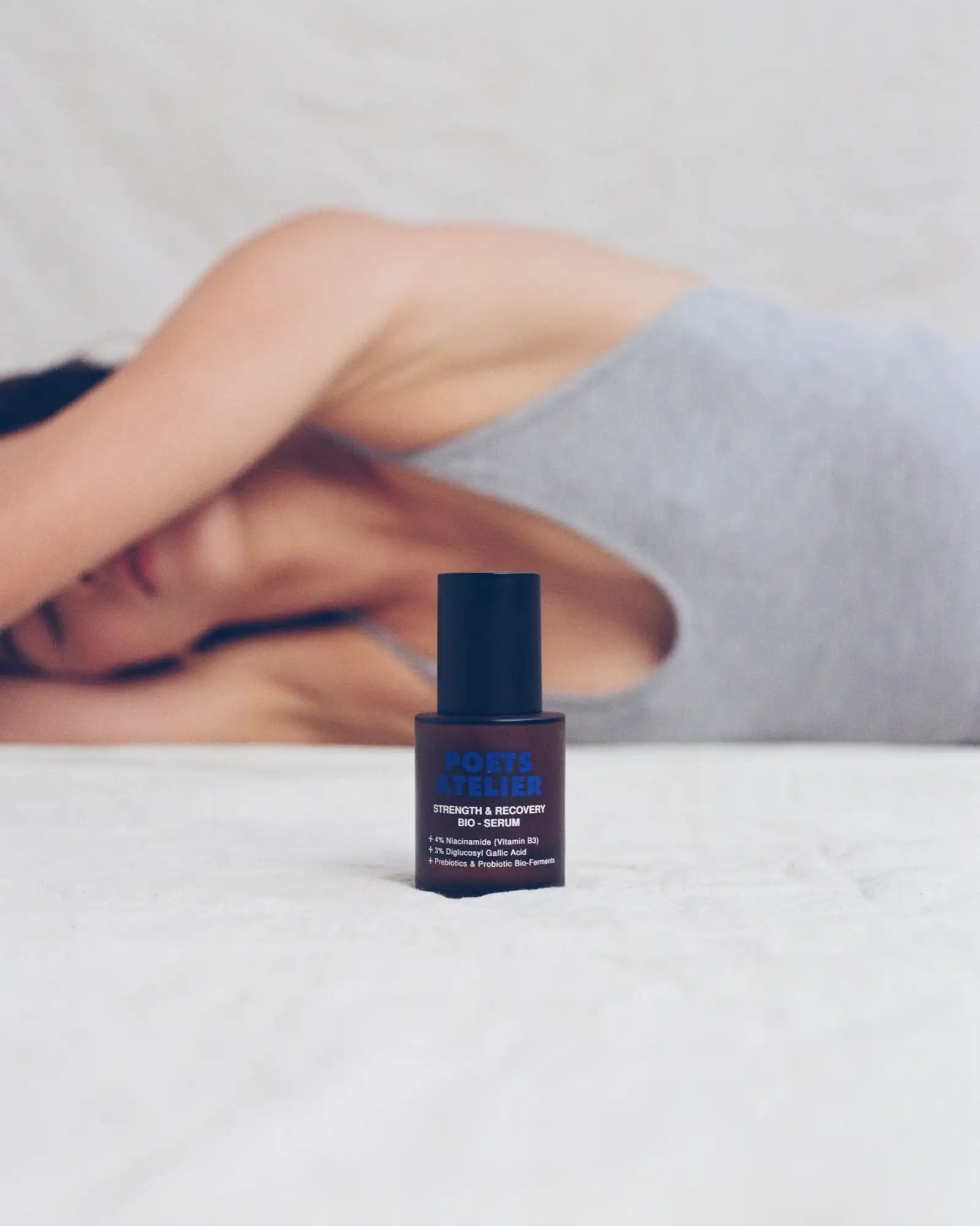 Poets Atelier facial serum bottle - clean, fragrance-free probiotic skincare Australia