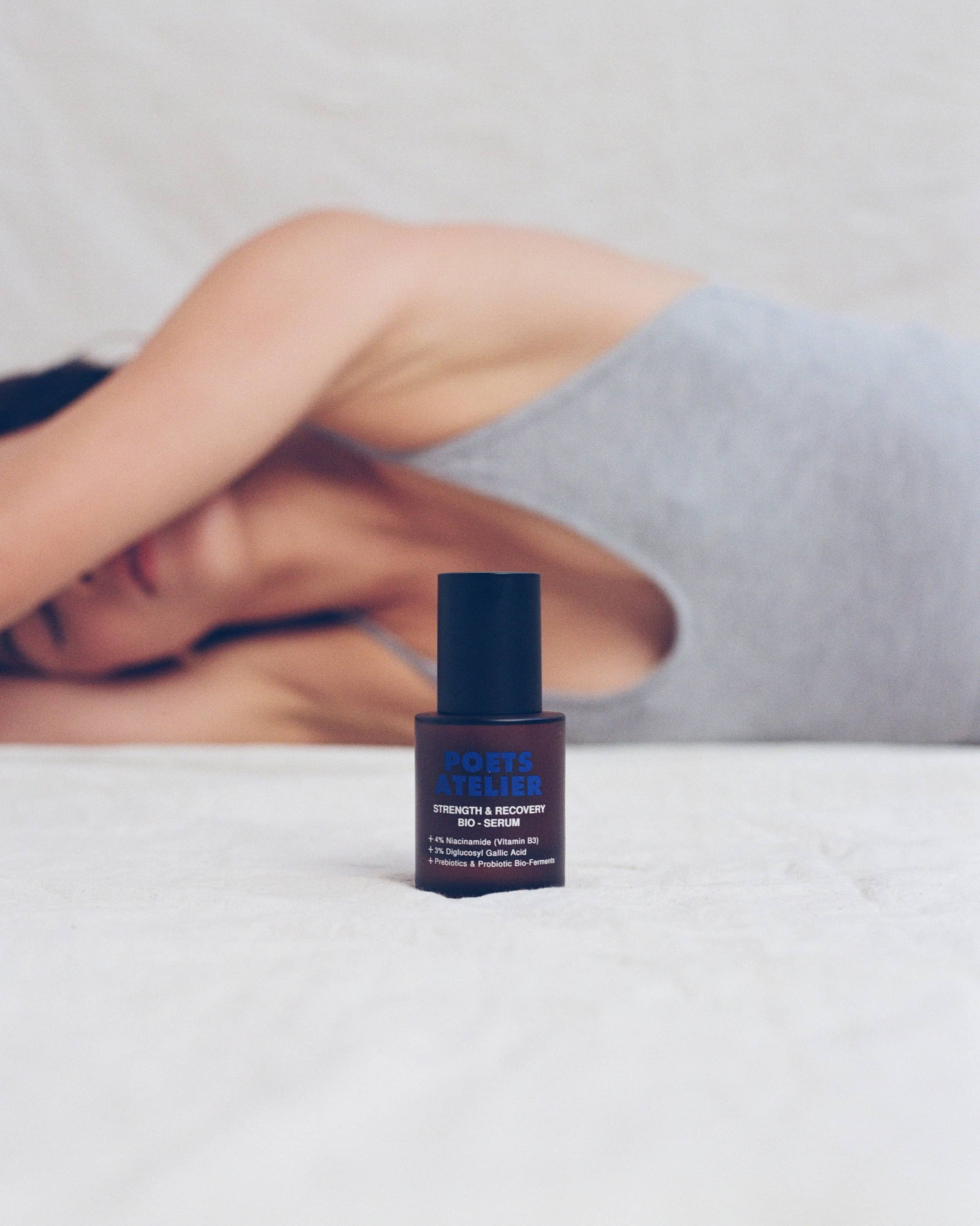 Poets Atelier facial serum bottle - clean, fragrance-free probiotic skincare Australia